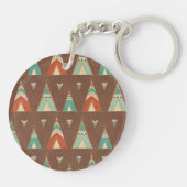 Southwest Geo Step | Blauwgroen theepatroon Sleutelhanger (Achterkant)