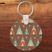 Southwest Geo Step | Blauwgroen theepatroon Sleutelhanger (Voorkant)