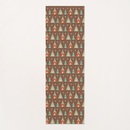 Southwest Geo Step | Blauwgroen theepatroon Yogamat (Voorkant)