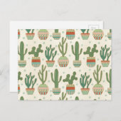 Southwest Geo Step | Cactus Pattern Briefkaart (Voorkant / Achterkant)