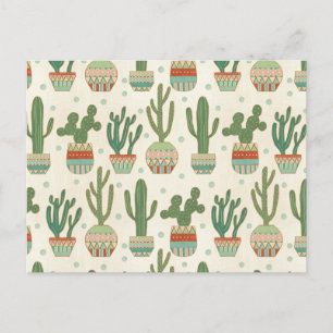Southwest Geo Step   Cactus Pattern Briefkaart