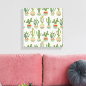 Southwest Geo Step | Cactus Pattern Canvas Afdruk (Insitu (Woonkamer))