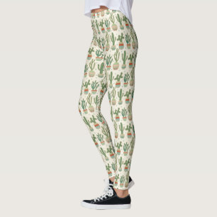 Southwest Geo Step Cactus Pattern Leggings