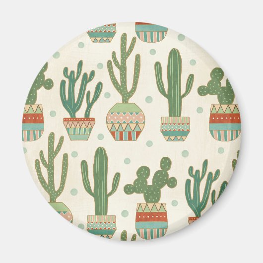 Southwest Geo Step | Cactus Pattern Magneet (Voorkant)