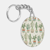 Southwest Geo Step | Cactus Pattern Sleutelhanger (Voorkant Links)