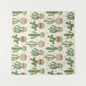 Southwest Geo Step | Cactus Pattern Wandkleed (Voorkant)