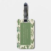 Southwest Geo Step | Duurzame Cactus Patroon Bagagelabel (Achterkant verticaal)
