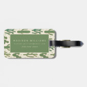 Southwest Geo Step | Duurzame Cactus Patroon Bagagelabel (Achterkant horizontaal)