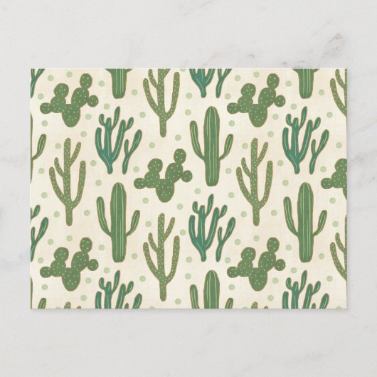 Southwest Geo Step | Duurzame Cactus Patroon Briefkaart (Voorkant)