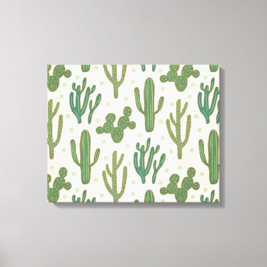 Southwest Geo Step | Duurzame Cactus Patroon Canvas Afdruk (Voorkant)
