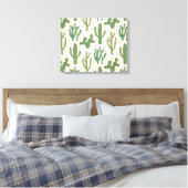 Southwest Geo Step | Duurzame Cactus Patroon Canvas Afdruk (Insitu (Slaapkamer))