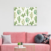 Southwest Geo Step | Duurzame Cactus Patroon Canvas Afdruk (Insitu (Woonkamer))