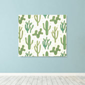 Southwest Geo Step | Duurzame Cactus Patroon Canvas Afdruk (Insitu (Houten vloer))