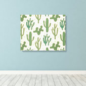 Southwest Geo Step | Duurzame Cactus Patroon Canvas Afdruk (Insitu (Houten vloer))