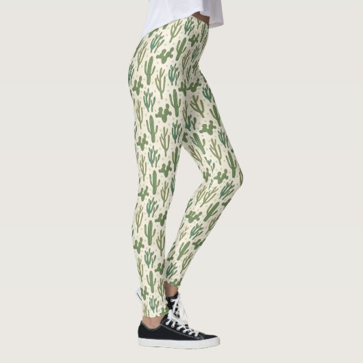 Southwest Geo Step | Duurzame Cactus Patroon Leggings (Rechts)