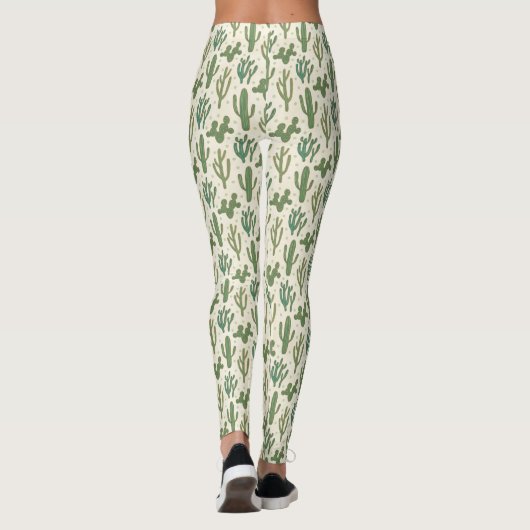 Southwest Geo Step | Duurzame Cactus Patroon Leggings (Achterkant)