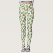 Southwest Geo Step | Duurzame Cactus Patroon Leggings (Voorkant)