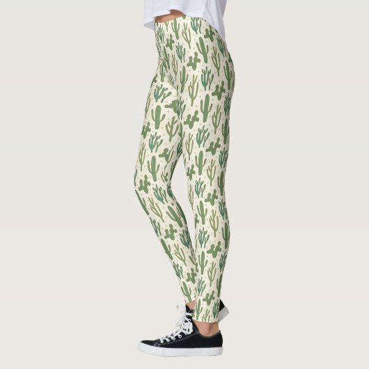 Southwest Geo Step | Duurzame Cactus Patroon Leggings (Links)