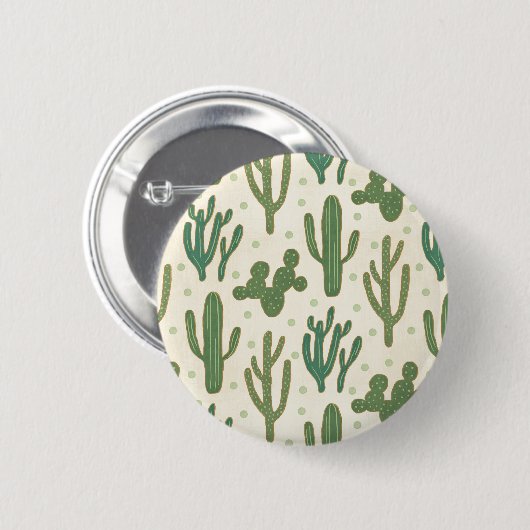 Southwest Geo Step | Duurzame Cactus Patroon Ronde Button 5,7 Cm (Voorkant /achterkant)
