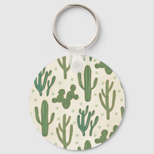 Southwest Geo Step | Duurzame Cactus Patroon Sleutelhanger (Voorkant)