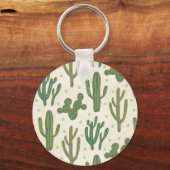 Southwest Geo Step | Duurzame Cactus Patroon Sleutelhanger (Voorkant)