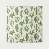 Southwest Geo Step | Duurzame Cactus Patroon Wandkleed (Voorkant (horizontaal))