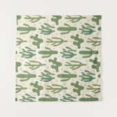 Southwest Geo Step | Duurzame Cactus Patroon Wandkleed (Voorkant)