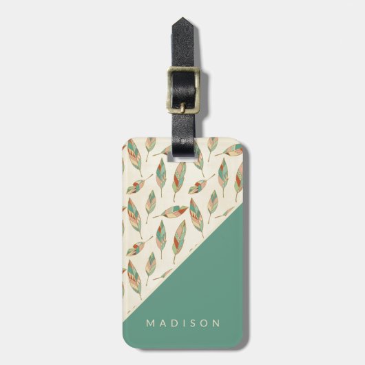 Southwest Geo Step | Geometrisch verlooppatroon Bagagelabel (Voorkant verticaal)