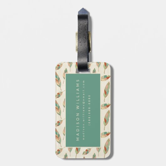 Southwest Geo Step | Geometrisch verlooppatroon Bagagelabel (Achterkant verticaal)