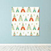 Southwest Geo Step | Geometrische theepatroon Canvas Afdruk (Insitu (Houten vloer))