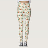 Southwest Geo Step | Geometrische theepatroon Leggings (Voorkant)