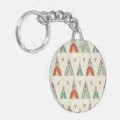 Southwest Geo Step | Geometrische theepatroon Sleutelhanger (Voorkant Links)