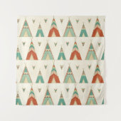 Southwest Geo Step | Geometrische theepatroon Wandkleed (Voorkant (horizontaal))
