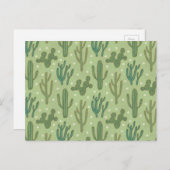 Southwest Geo Step | Groen cactus-patroon Briefkaart (Voorkant / Achterkant)
