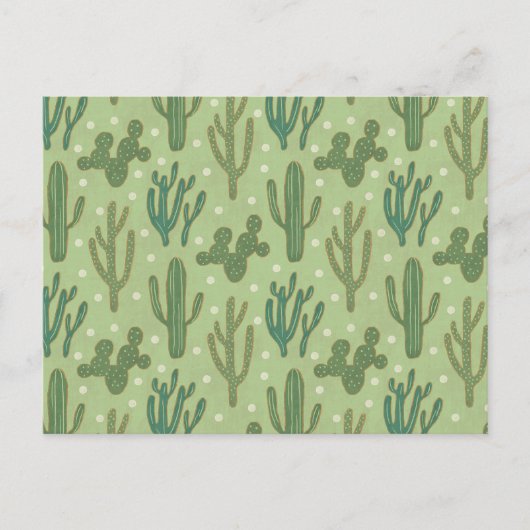 Southwest Geo Step | Groen cactus-patroon Briefkaart (Voorkant)