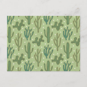Southwest Geo Step   Groen cactus-patroon Briefkaart