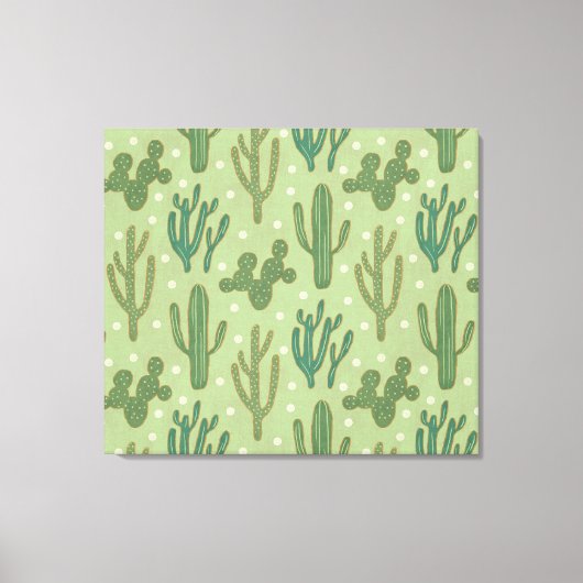 Southwest Geo Step | Groen cactus-patroon Canvas Afdruk (Voorkant)