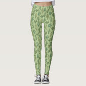 Southwest Geo Step | Groen cactus-patroon Leggings (Voorkant)