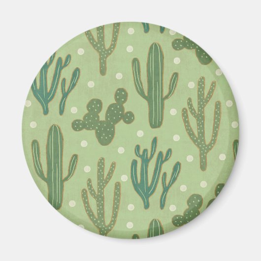 Southwest Geo Step | Groen cactus-patroon Magneet (Voorkant)