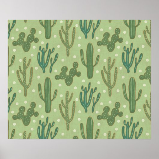 Southwest Geo Step | Groen cactus-patroon Poster (Voorkant)