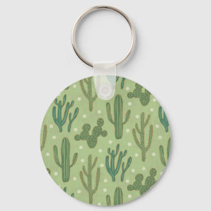 Southwest Geo Step   Groen cactus-patroon Sleutelhanger