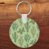 Southwest Geo Step | Groen cactus-patroon Sleutelhanger (Voorkant)