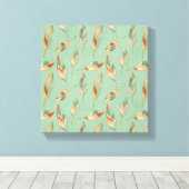 Southwest Geo Step | Groen doezelpatroon Canvas Afdruk (Insitu (Houten vloer))