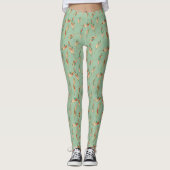 Southwest Geo Step | Groen doezelpatroon Leggings (Voorkant)