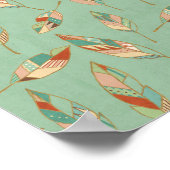 Southwest Geo Step | Groen doezelpatroon Poster (Hoek)