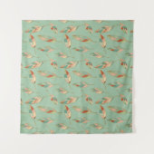 Southwest Geo Step | Groen doezelpatroon Wandkleed (Voorkant)