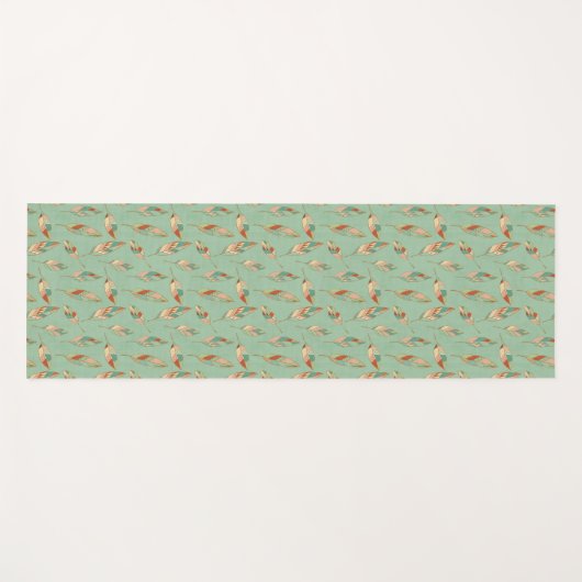 Southwest Geo Step | Groen doezelpatroon Yogamat (Voorkant (horizontaal))