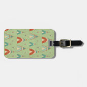 Southwest Geo Step | Groen theepatroon Bagagelabel (Voorkant horizontaal)