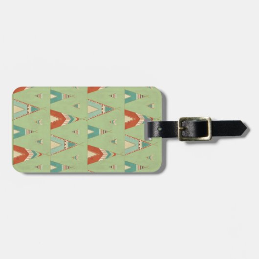 Southwest Geo Step | Groen theepatroon Bagagelabel (Voorkant horizontaal)