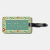 Southwest Geo Step | Groen theepatroon Bagagelabel (Achterkant horizontaal)